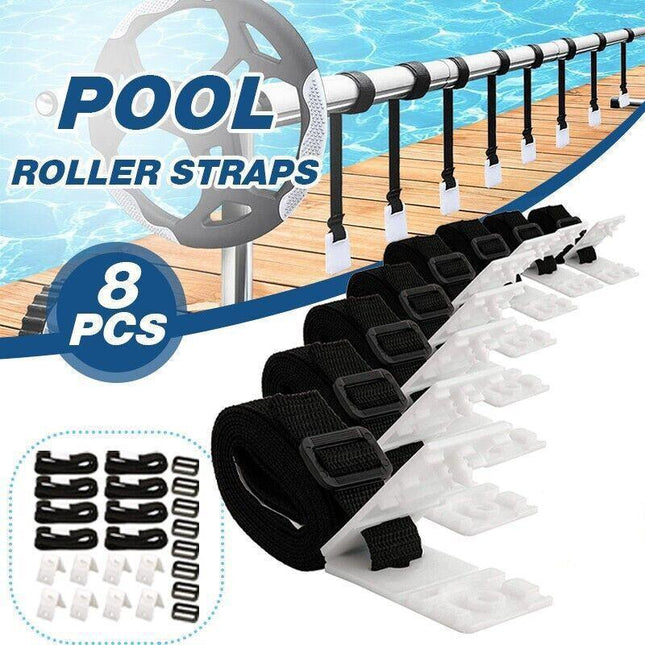 Pool Cover Roller Attachment Straps Kit 8Pcs For Swimming Solar Pool Aimall
