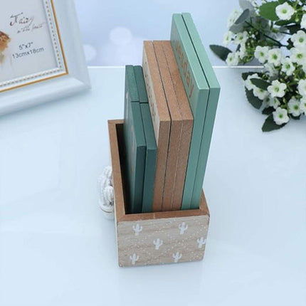 Rustic Wooden Perpetual Desk Calendar DIY Block Calendar Office Desktop Decor