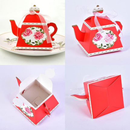 50Pcs Teapot Candy Boxes Wedding Favor Gift Packaging Tea Party Decorations