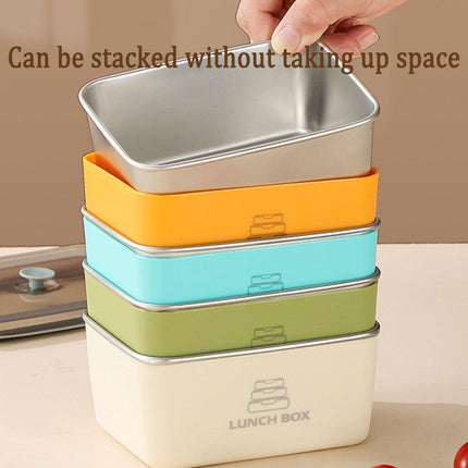 4pcs Sealed Crisper Food Storage Container Set Bento Box Refrigerator Organizer