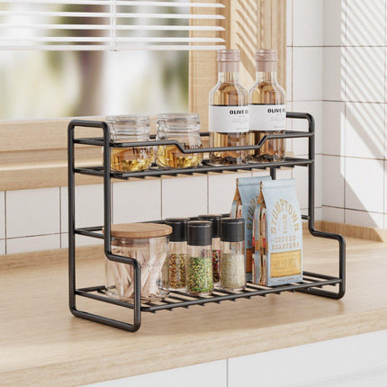 Stainless Steel Kitchen Shelf Organizer Double Tier Multi Functional Rack