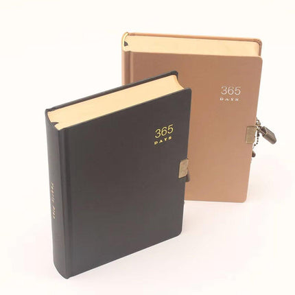 2pcs A5 Kraft Paper Blank Notebook 365 Days Planner Handbook for Writing Notes