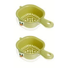 2in1 Double Layer Duckbill Draining Basket Water Vegetable Fruit Washing Basket