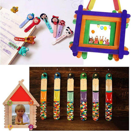 1000PCS Natural Wooden Craft Sticks Paddle Pop Sticks Ice Cream coffee stir - Aimall