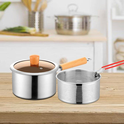 Durable Stainless Steel Small Fryer Household Use Deep Frying Kitchen Appliance