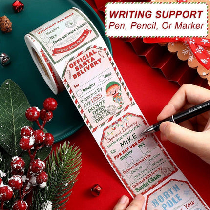 2 Rolls Christmas Stickers Labels Holiday Gift Wrapping Decoration Supplies