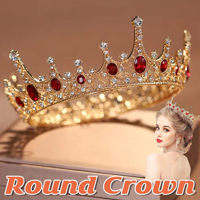 Vintage Princess Wedding Crown Hair Accessories Bridal Round Tiara Headpiece