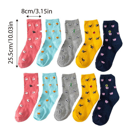 Cute Cat Design Women Cotton Socks Fun Cartoon Cute Tube Socks for Casual Wear