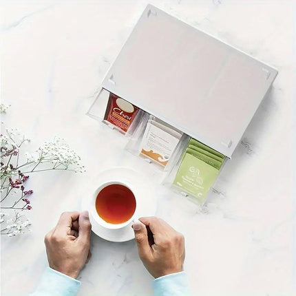 Storage Box 3Drawers DIY Desktop Plastic Transparent Coffee Sugar Jewelry Box