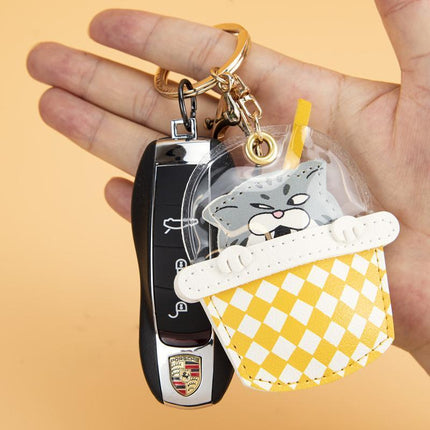 Cartoon Cute Keychain Milk Tea Cup Cute animal Milk Tea Key chain - Aimall