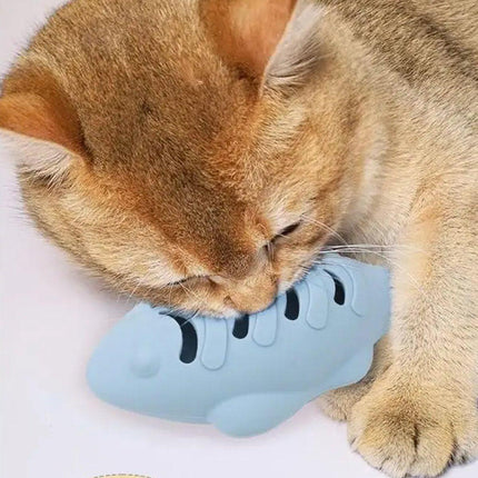 Interactive Cat Toys Fish Leaky Food Dispenser Fun Pet Play Chew Toy Durable