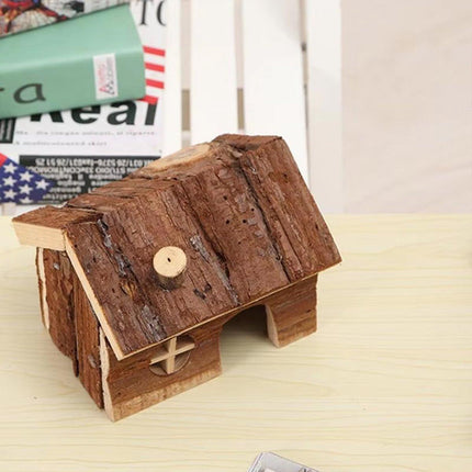 Wooden Hamster House Pet Nest Durable Small Animal Shelter for Home Cage Use