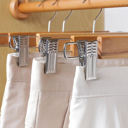 10pcs Multifunctional Trouser Hanger with Clips Skirt Pants Clip Hangers Home