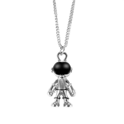 Hip Hop Titanium Steel Astronaut Pendant Necklace Men Women Child Gift - Aimall