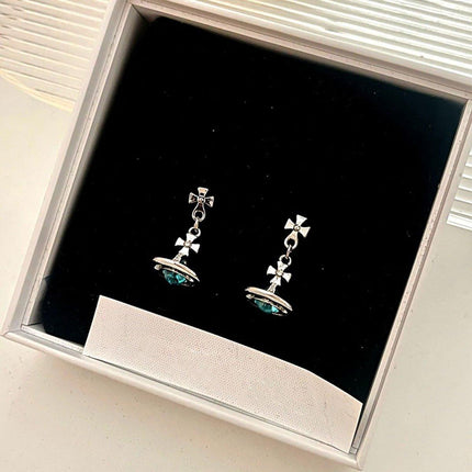 Elegant 3D Saturn Earrings for Women Unique Transparent Niche Design Jewelry