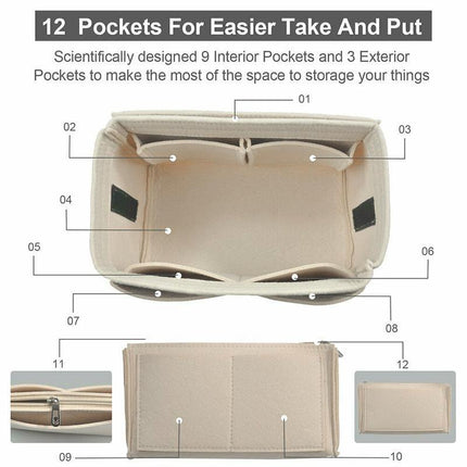Felt Bag Purse Organizer Insert For Speedy 30,35 and Neverfull - Aimall