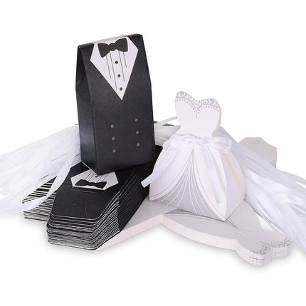 100PCS Double Breasted Suit Candy Boxes Wedding Favor Gift Packaging Paper Box