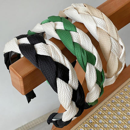 Women Headband Twist Hairband Bow Knot Cross Tie Wide Headwear Hair Band Hoop - Aimall