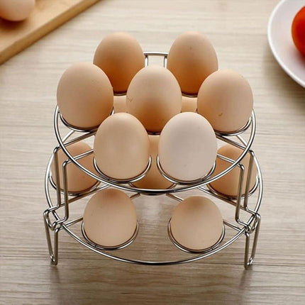 Double Layer 304 Stainless Steel Steaming Rack Tripod Egg Rack Kitchen Cooking