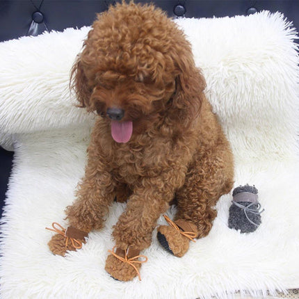 Winter Pet Dog Snow Boots Teddy Puppy Non-Slip Cotton Shoes Warm Puppy Foot