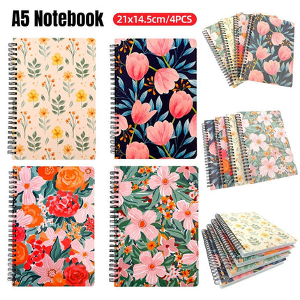 4PCS A5 Spiral Business Office Notebook Student Stationery Loose-Leaf Notepad