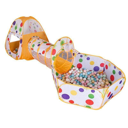 Kids Pop Up Play Tent Playhouse Baby Crawl Tunnel Ball Pit Indoor Outdoor Toys - Aimall