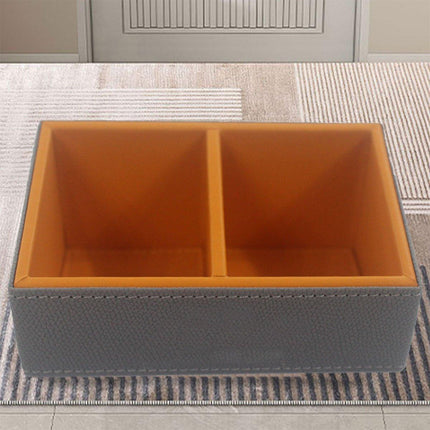 Beveled Double Compartment Tea Caddy Hotel Room Organizer for Sugar Tea Bags