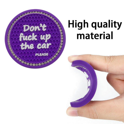 4pcs Purple Car Coasters Round Anti Slip Drink Holder Mats for Vehicle Interior