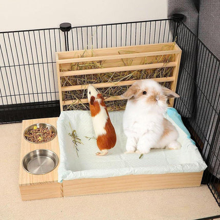 Rabbit Feeder Box Small Animal Feeder for Pet Feeding Storage Home Use Durable
