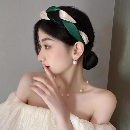 Women Headband Twist Hairband Knot Cross Tie Wide Headwear Hair Band Hoops Gift - Aimall