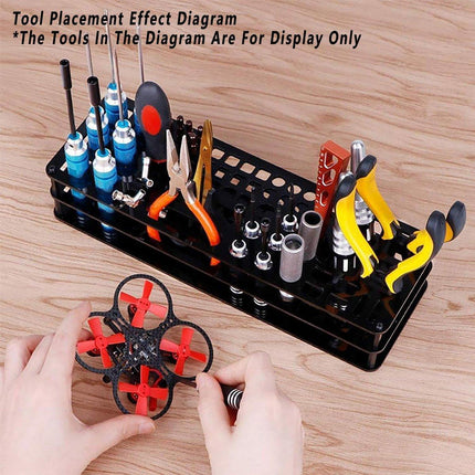 45-Hole Screwdriver Rack Acrylic Tool Stand Desk Tool Holder Work Bench Organizer