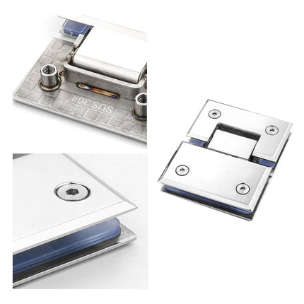 180° 304 Stainless Steel Shower Screen Hinges Frameless Glass Door Enclosures