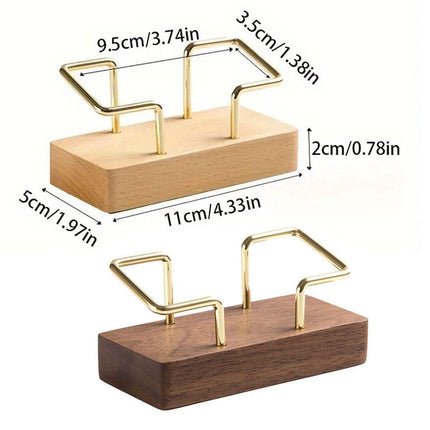 Business Card Holder Organizer Desk Display Stand Wooden Card Storage Box