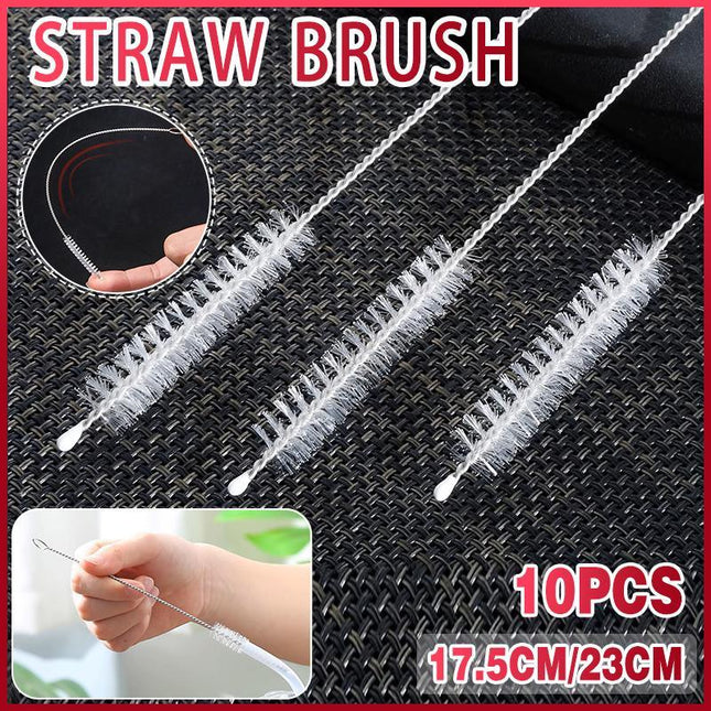 10PCS Nylon Straw Brush Cleaner Bottle Tube Pipe Small Long Cleaning - Aimall