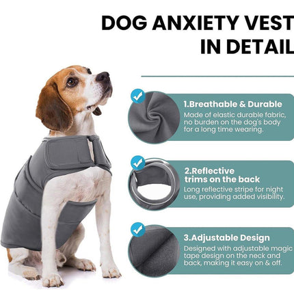 Pet Comfort Dog Relief Vest Jacket Soft Anxiety Coat for Small Medium Large Dogs