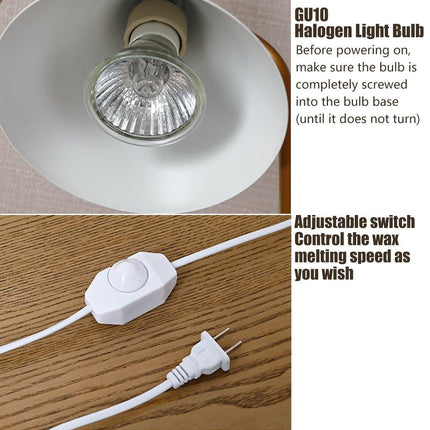 Retro Aromatherapy Table Lamp Dimmable Metal Scented Wax Lamp for Bedroom