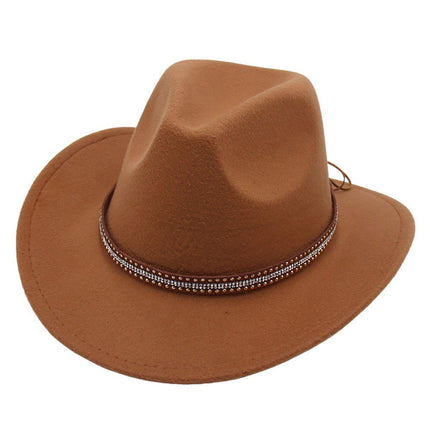 Western Cowboy Hat American  Jazz Hat for Men Women Upside Down Top Hat