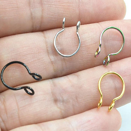 0.8MM High Quality Thin Septum Fake Nose Clip Ring Stud No Piercing 5Colours 0.8*10MM - Aimall