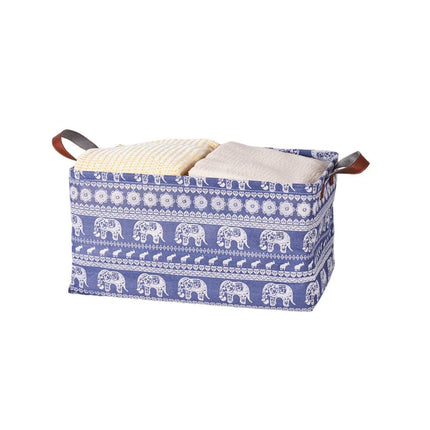 2pcs Foldable Cotton Linen Storage Baskets Home Organizer Box Office Supplies