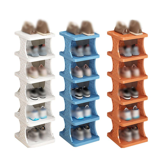 6/7 Tier Foldable Shoe Rack Simple Home Door Organizer Folding Shoe Stand