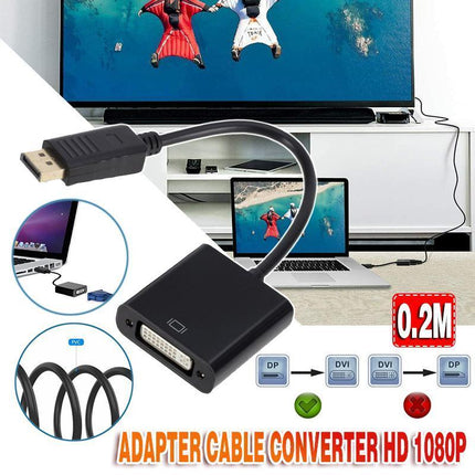 DisplayPort DP Male to DVI Female Display Port Adapter Cable Converter HD 1080P - Aimall