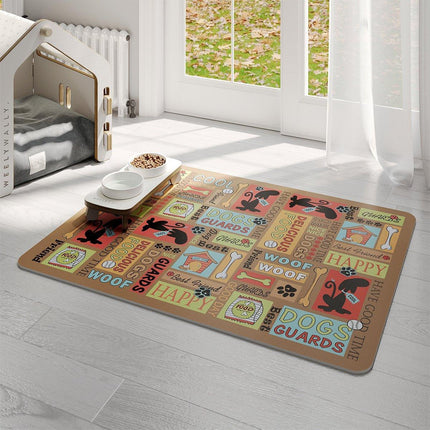 Waterproof Pet Floor Mat Carpet For Dog Cage Feeding Area Anti Slip Washable