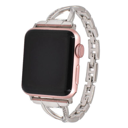 Apple Watch Series 6 5 4 3 2 SE Bling Stainless Steel Bracelet iWatch Band Strap 42/44/45MM - Aimall