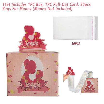 Creative Mothers Day Money-drawing Gift Box Pull-out Surprise Cash Box Decor