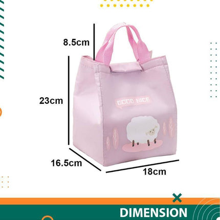 Thermal Insulated Portable Lunch Bag Large Capacity Picnic Box Kids Students - Aimall