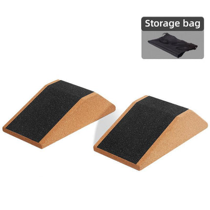 2pcs Cork Wedge Shaped Fitness Bricks Deep Squat Special Exercise Blocks Yoga