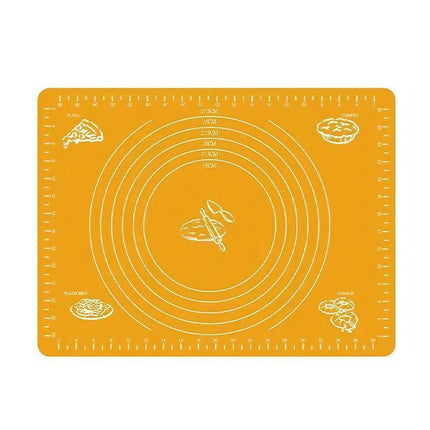 Orange Reusable Non-Stick Silicone Rolling Dough Mat Cake Pastry Baking Fondant Sheet - Aimall