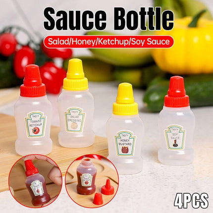 4pcs Mini Portable Sauce Box Condiment Dispensers for Picnic and Outdoor Use