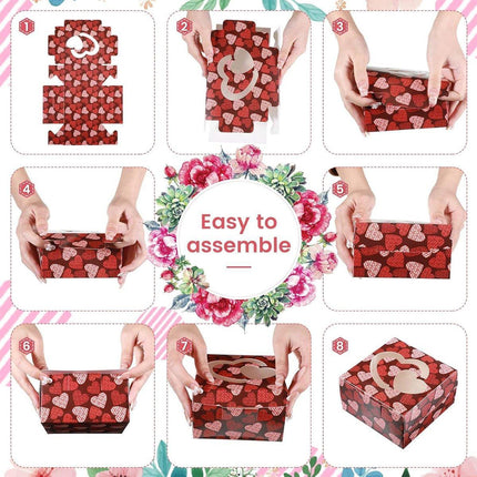 25PCS Large Square Colour Gift Boxes for Valentines Day Surprise and Lucky Gift
