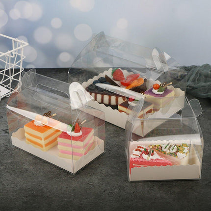 25pcs Transparent Portable Baking Box for Lasagna Mousse Cake Western Point Food